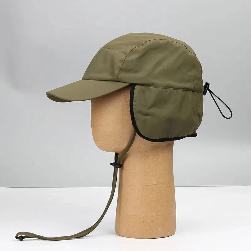 Winter Hat Fleece-Lined Foldable Ear Flaps Windproof