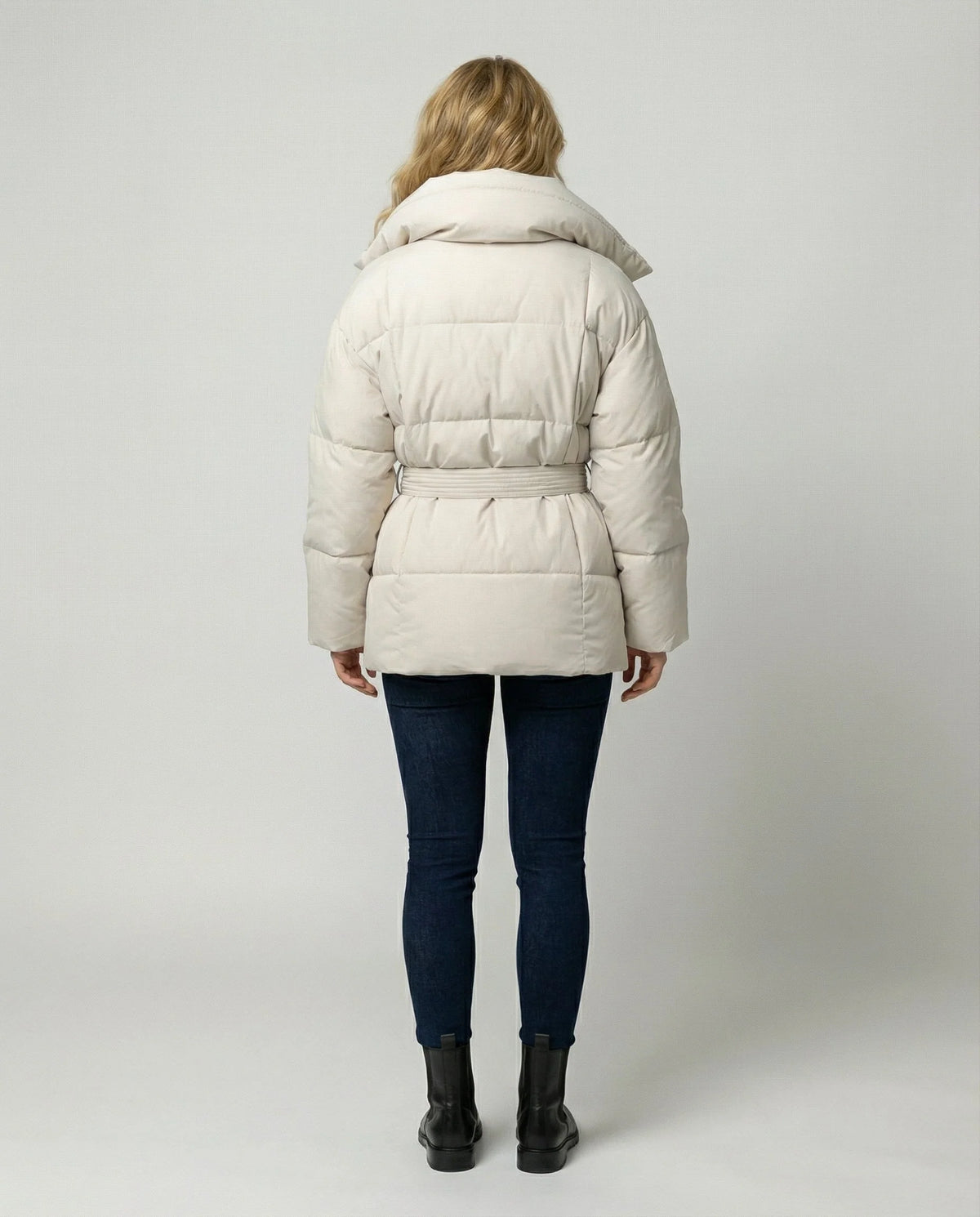 Winter Jacket Women's Tailored Fit Belted Lightweight Insulation
