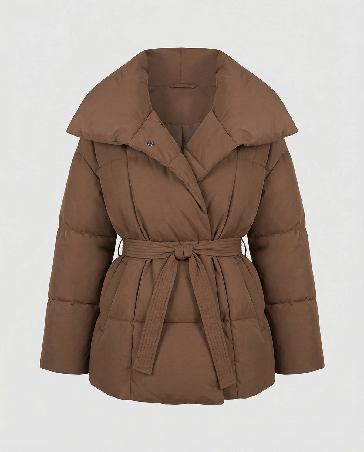 Winter Jacket Women's Tailored Fit Belted Lightweight Insulation