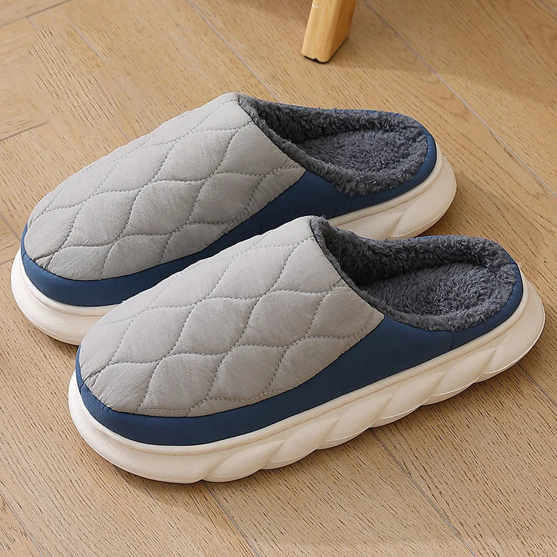 Winter Slippers Plush-Lined Waterproof Non-Slip Sole
