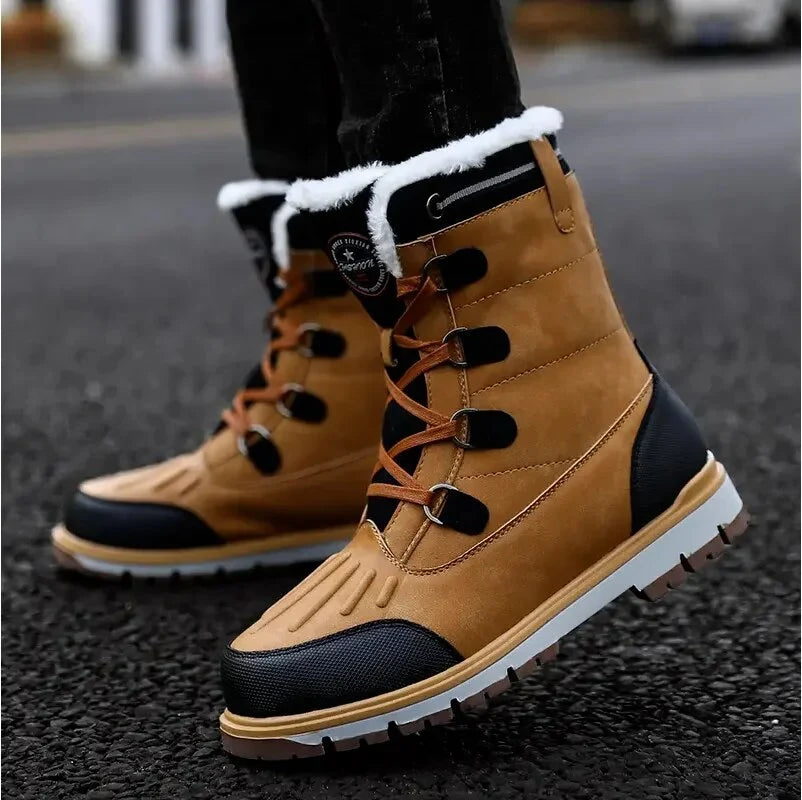Winter Snow Boots Faux Fur Lined Water-Repellent Non-Slip Sole