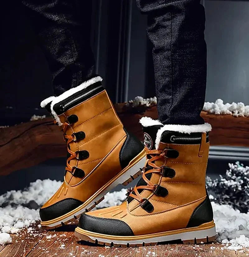 Winter Snow Boots Faux Fur Lined Water-Repellent Non-Slip Sole