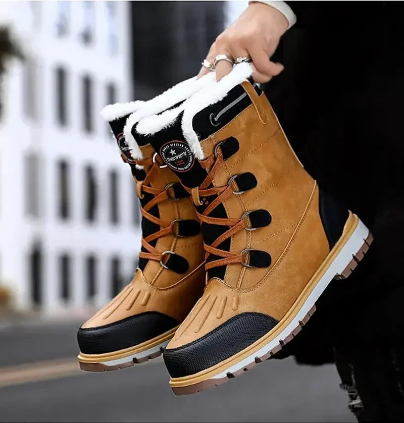 Winter Snow Boots Faux Fur Lined Water-Repellent Non-Slip Sole