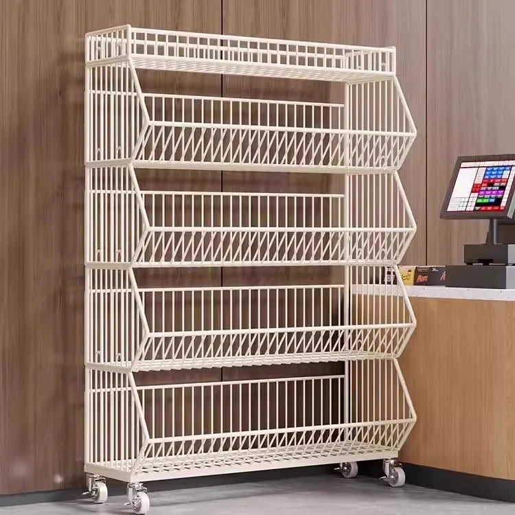 Wire Basket Storage Cart 3-Tier Rolling With Locking Casters
