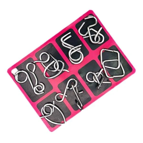 Wire Puzzle Set Metal Nickel-Plated 24 Styles