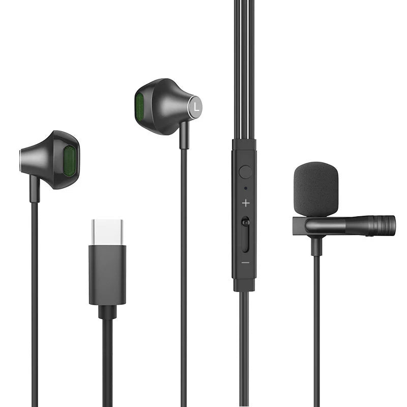 Wired Earbuds USB-C Silicone Tips Hands-Free Calling