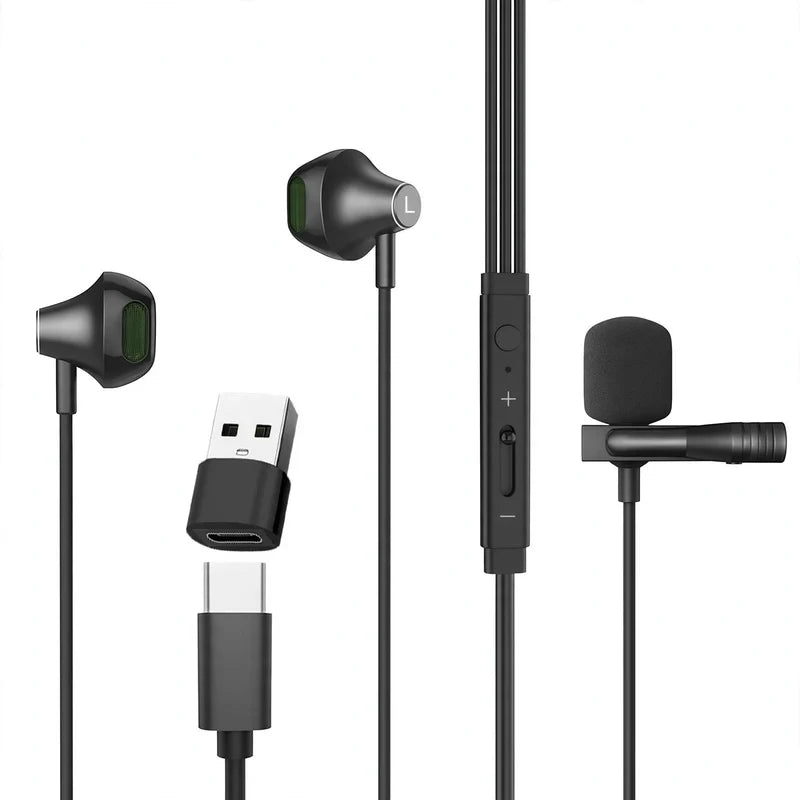 Wired Earbuds USB-C Silicone Tips Hands-Free Calling