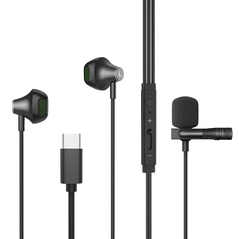 Wired Earbuds USB-C Silicone Tips Hands-Free Calling