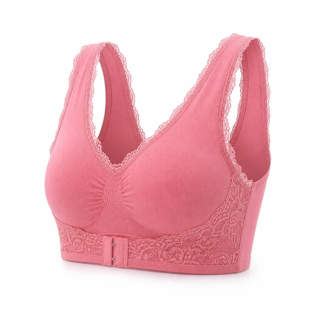 Wireless Bra Lace Cross-Front Removable Pads