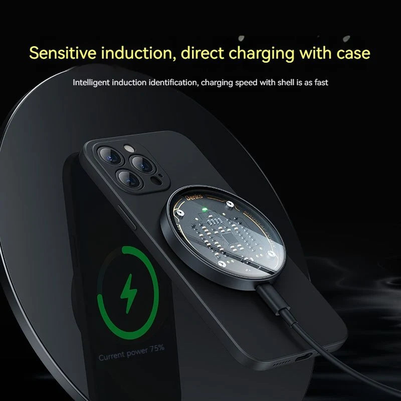 Wireless Charger Magnetic 15W Fast Charging Transparent Design