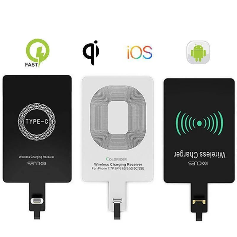 Wireless Charging Receiver Qi-Compatible Slim Multiple Connector Options