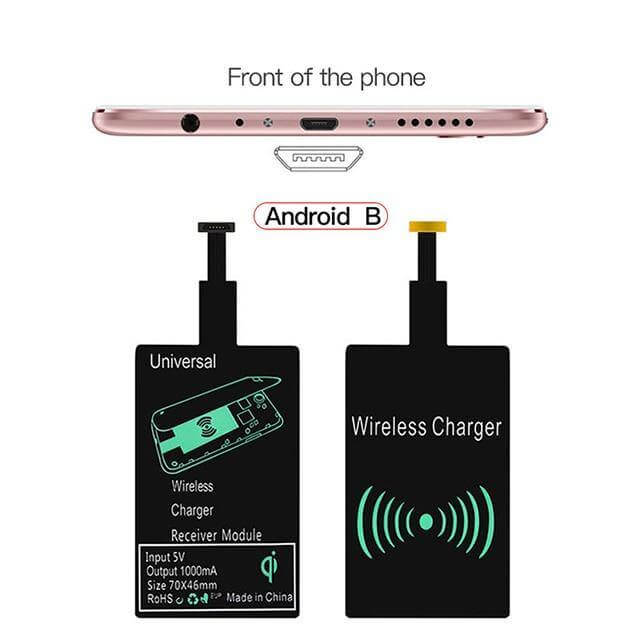 Wireless Charging Receiver Qi-Compatible Slim Multiple Connector Options