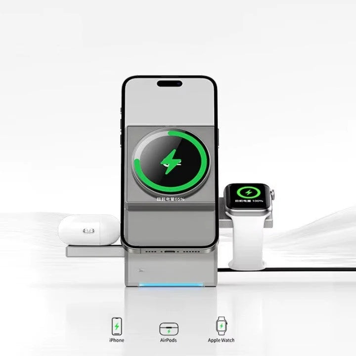 Wireless Charging Station 3-in-1 Rotating Qi2 15W