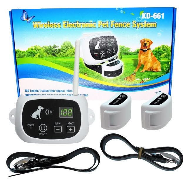 Wireless Dog Fence Waterproof Rechargeable Collar Tone & Vibration Warnings