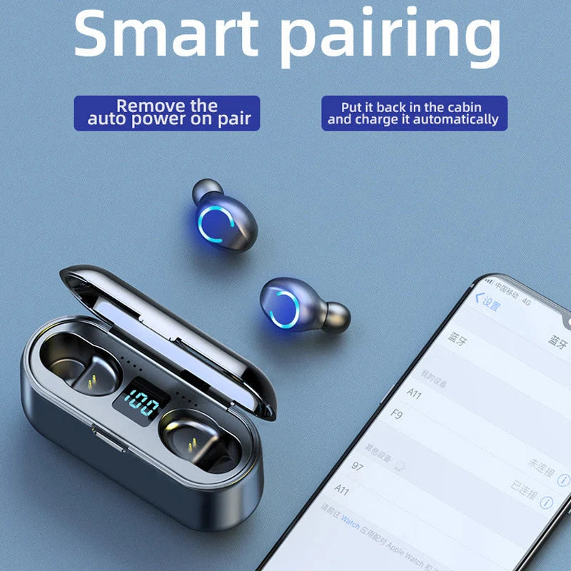Wireless Earbuds Active Noise Cancellation Touch Controls Charging Case