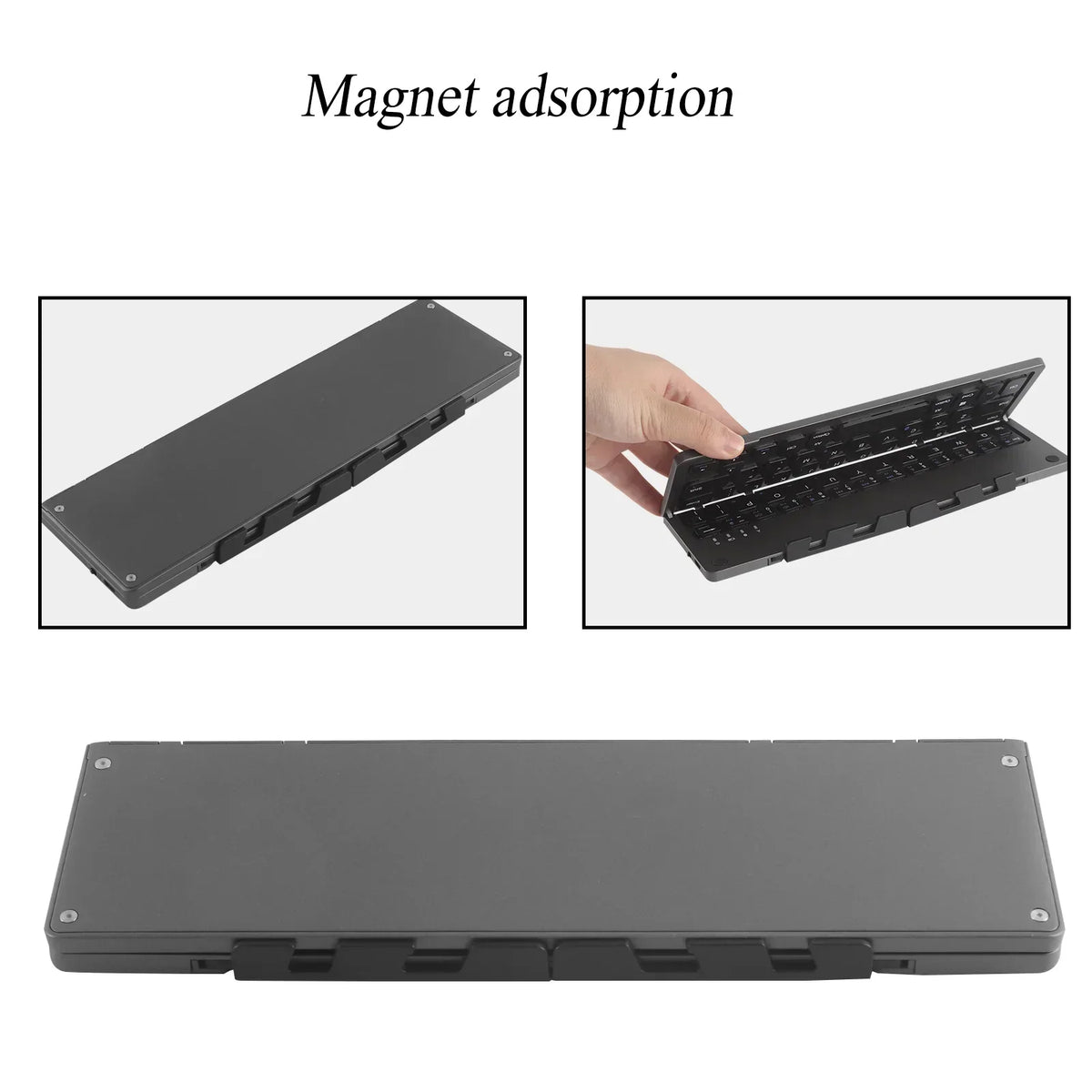 Wireless Keyboard Foldable With Phone Holder