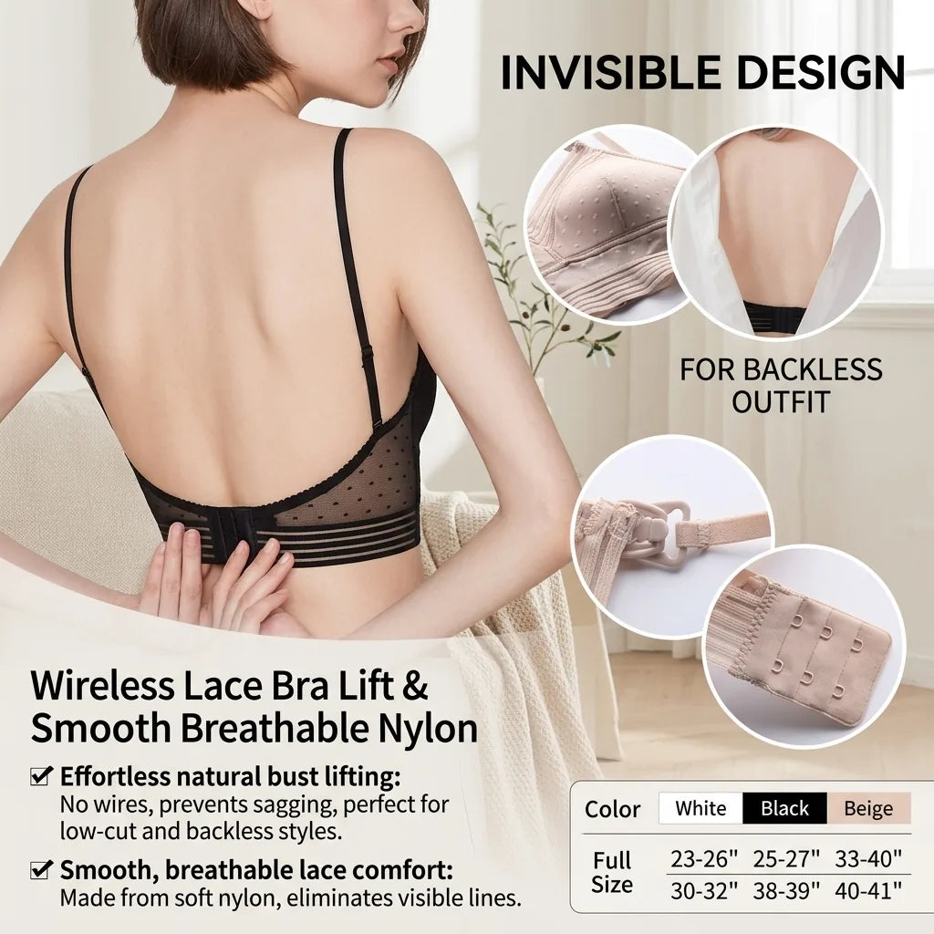 Wireless Lace Bra Lift & Smooth Breathable Nylon