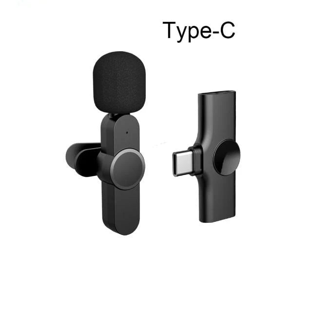 Wireless Microphone Clip-On Smartphone Compatible 65.6 Ft Range
