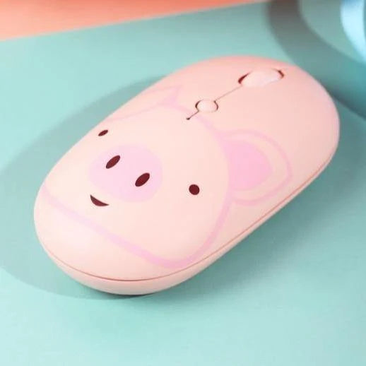 Wireless Mouse Cartoon Animal Rechargeable Quiet Clicks USB-C Receiver