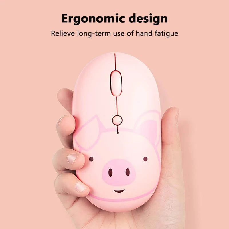 Wireless Mouse Cartoon Animal Rechargeable Quiet Clicks USB-C Receiver