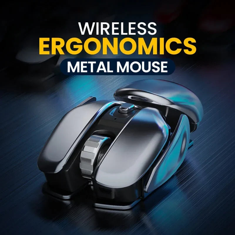 Wireless Mouse Ergonomic Metal Quiet Clicks