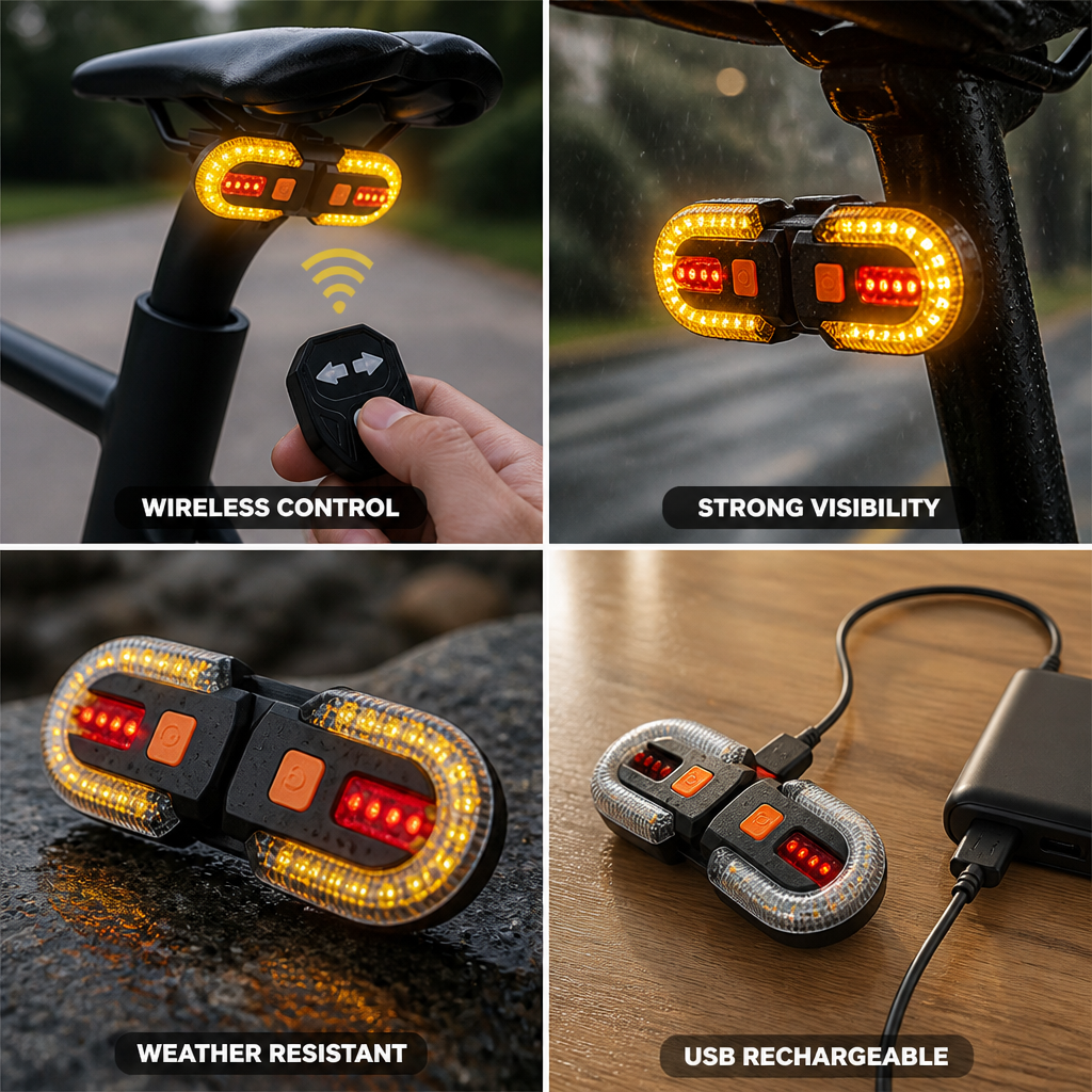 Wireless Remote & USB-Rechargeable Bike Taillight