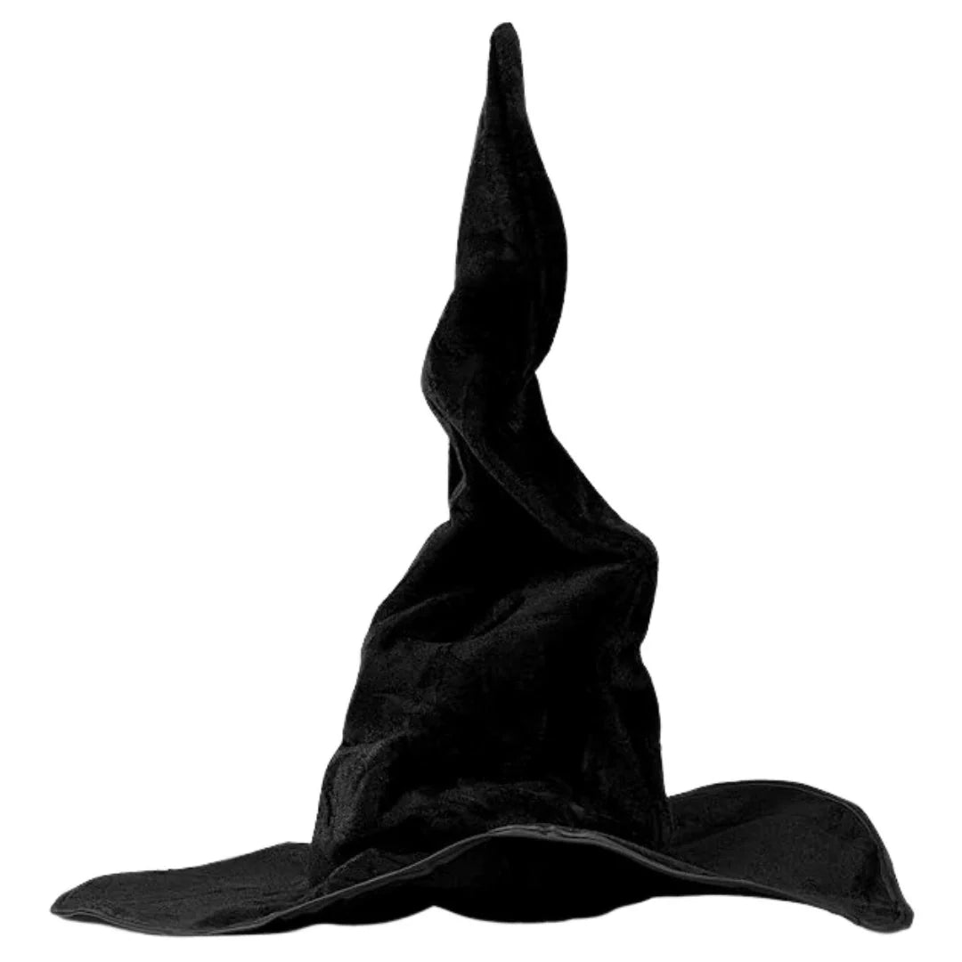 Witch Hat Black Satin-Like Fabric Adjustable Fit