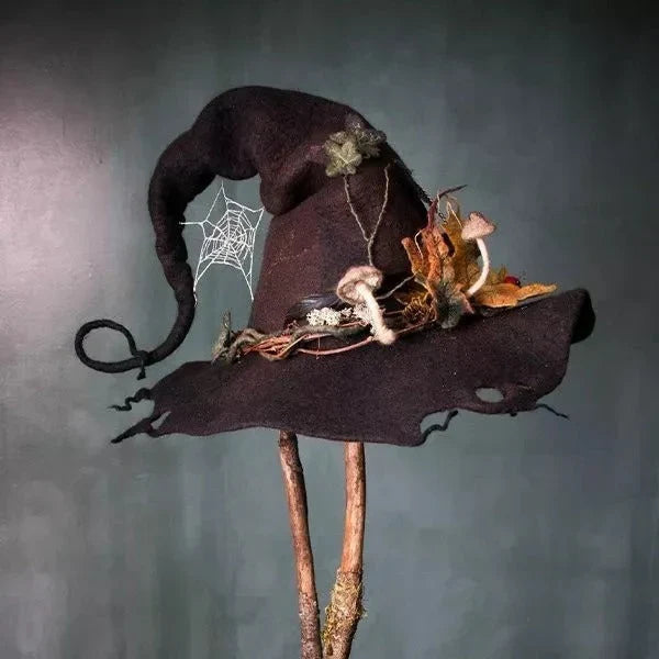Witch Hat Handcrafted Merino Wool Adjustable Fit