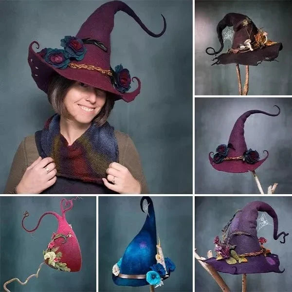Witch Hat Handcrafted Merino Wool Adjustable Fit