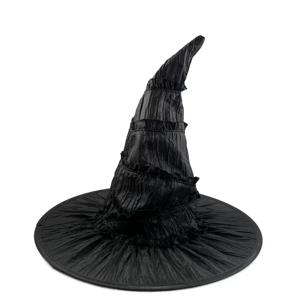 Witch Hat Satin-Like Fabric Curved Point Adjustable Fit
