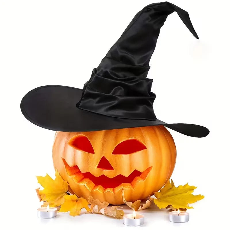Witch Hat Satin-Like Fabric Curved Point Adjustable Fit