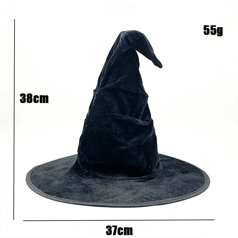 Witch Hat Satin-Like Fabric Curved Point Adjustable Fit