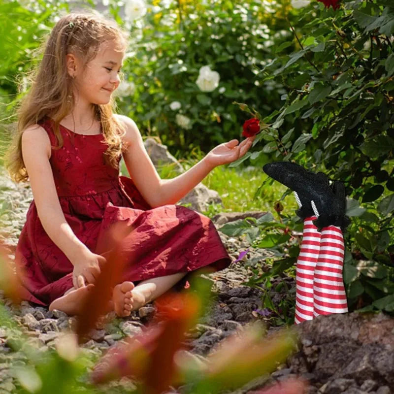 Witch Legs Yard Decoration Striped Stockings Set of 2
