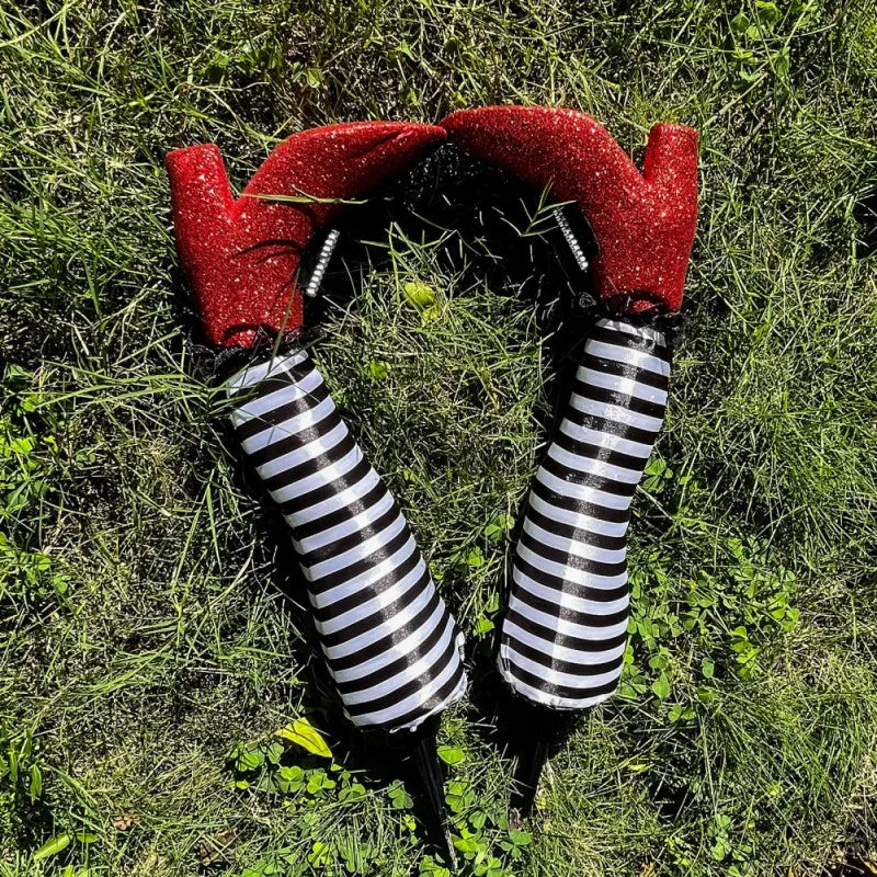 Witch Legs Yard Decoration Striped Stockings Set of 2