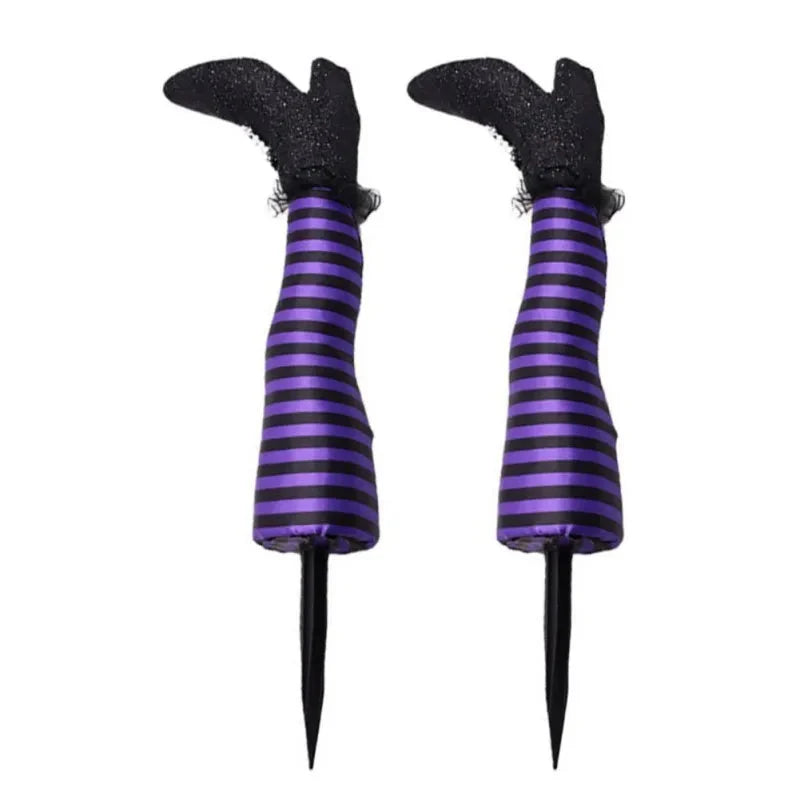 Witch Legs Yard Decoration Striped Stockings Set of 2