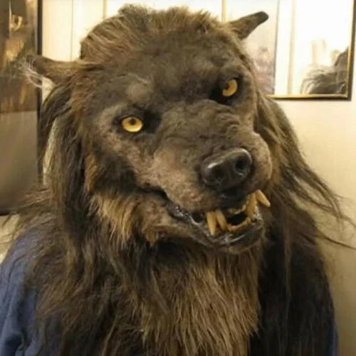 Wolf Mask Realistic Silicone Full-Head Breathable Fit & Synthetic Hair