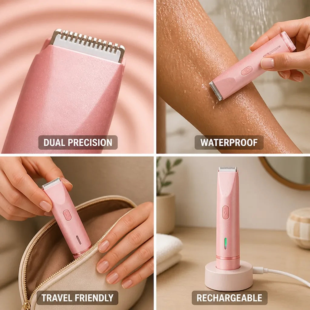 Women's Body & Facial Trimmer Dual Precision Waterproof Rechargeable