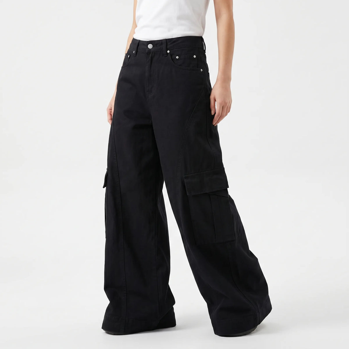 Women's Cargo Pants High-Rise Baggy Wide-Leg Fit