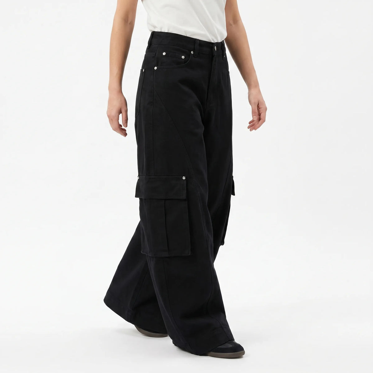Women's Cargo Pants High-Rise Baggy Wide-Leg Fit