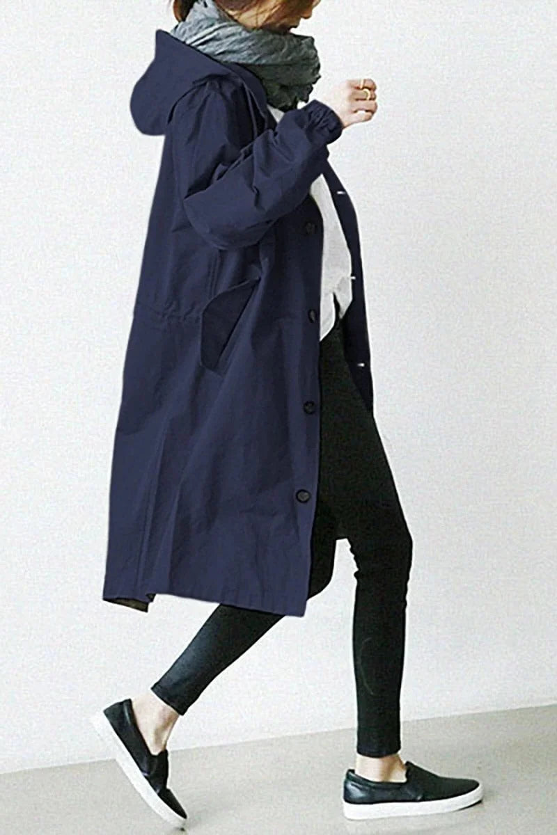 Women's Coat Stretch Knit Waist-Shaping Machine Washable