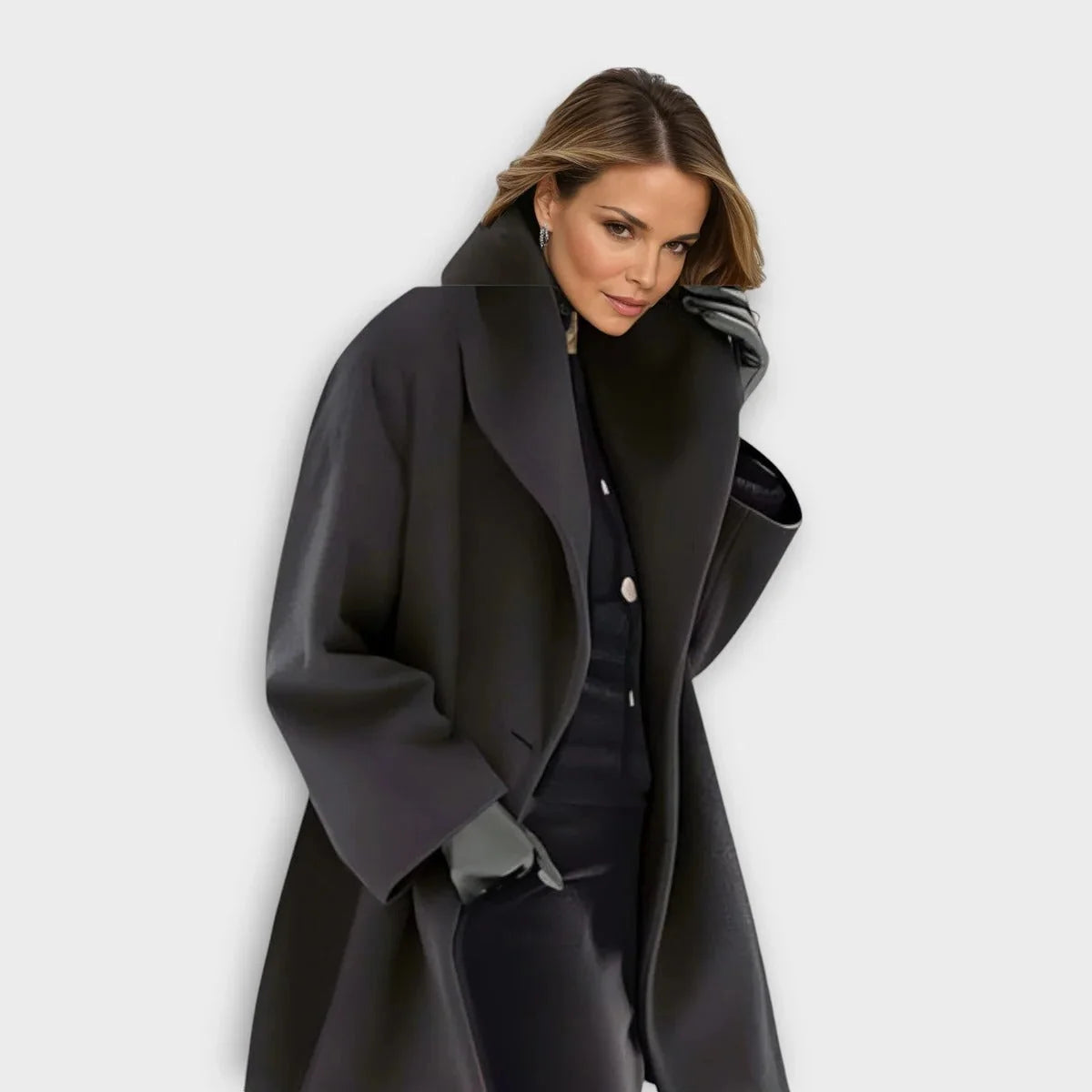 Women's Coat Wool Blend Windproof Hip-Length