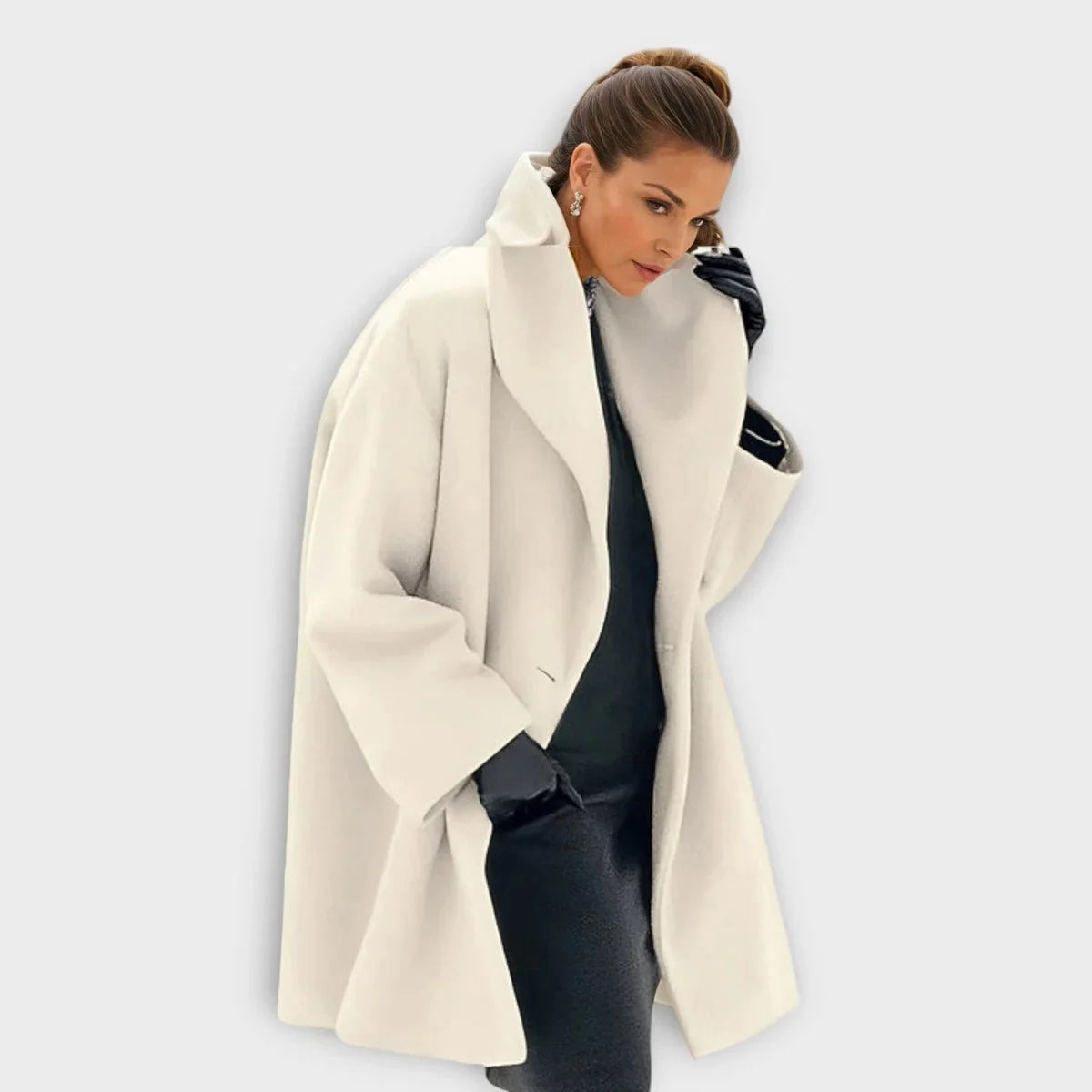 Women's Coat Wool Blend Windproof Hip-Length