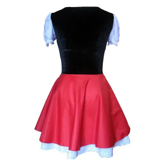 Women's Costume Dress Hooded Cape Layered Skirt Knee-Length