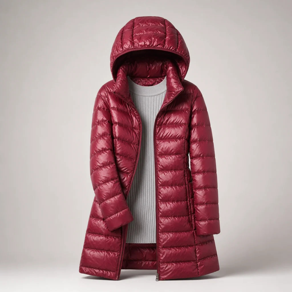 Women's Down Jacket Ultralight Packable Detachable Hood Wind & Water Resistant