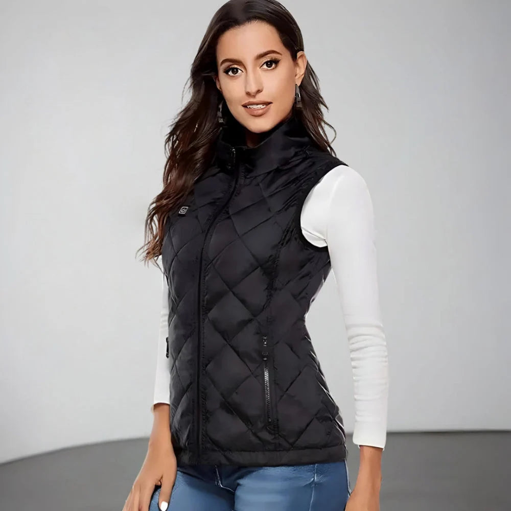 Women's Heated Vest USB Powered Nine Heating Zones Three Heat Levels
