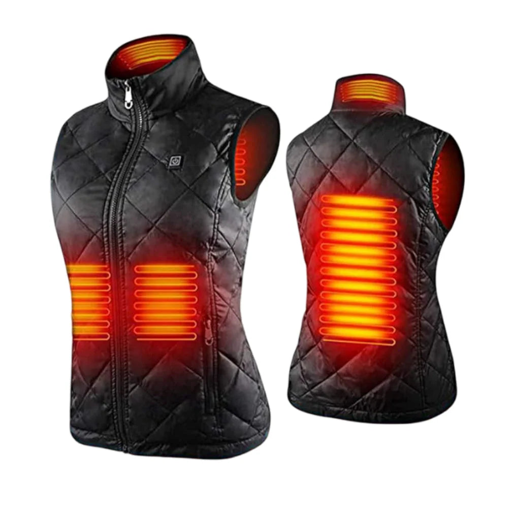 Women's Heated Vest USB Powered Nine Heating Zones Three Heat Levels