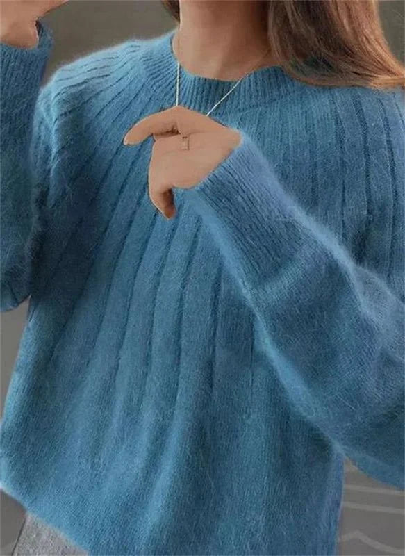 Women's Pullover Sweater Breathable Knit Hip Length