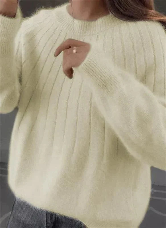 Women's Pullover Sweater Breathable Knit Hip Length