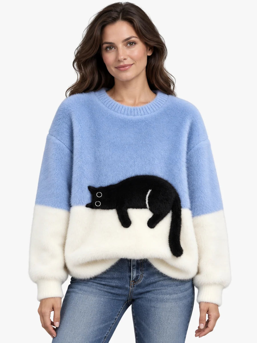 Women's Pullover Sweater Relaxed Fit Playful Pattern
