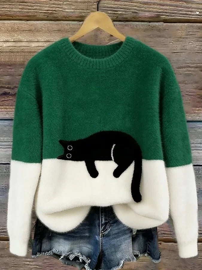 Women's Pullover Sweater Relaxed Fit Playful Pattern